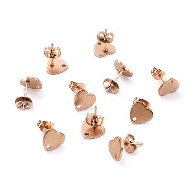 Ion Plating(IP) 304 Stainless Steel Stud Earring Findings STAS-I183-07A-07RG-1