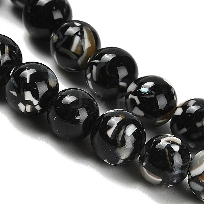 Assembled Synthetic Stone and Trochus Shell Beads Strands G-B128-08C-04-1