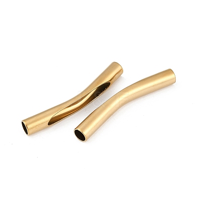 Ion Plating(IP) 202 Stainless Steel Curved Tube Beads STAS-Q336-08B-G-1