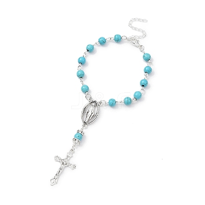 Alloy Cross Charm Bracelets BJEW-TA00423-01-1
