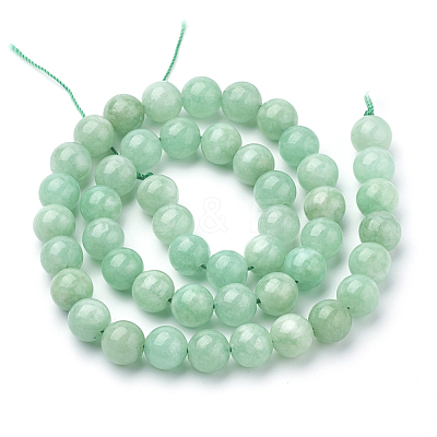Natural Myanmar Jade/Burmese Jade Beads Strands X-G-T064-22-6mm-1