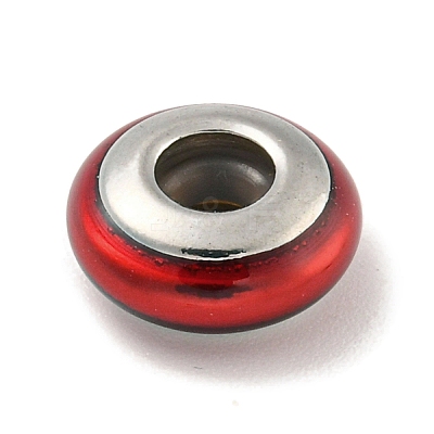 304 Stainless Steel Enamel European Beads STAS-U005-01A-P-1