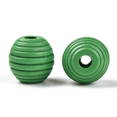 Painted Natural Wood Beehive European Beads WOOD-Q040-019A-A05-1