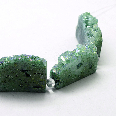 Electroplated Natural Druzy Crystal Beads Strands G-N0257-07-1