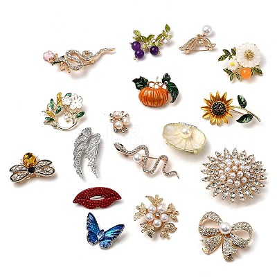 Alloy Rhinestone Brooches JEWB-XCP0001-10-1