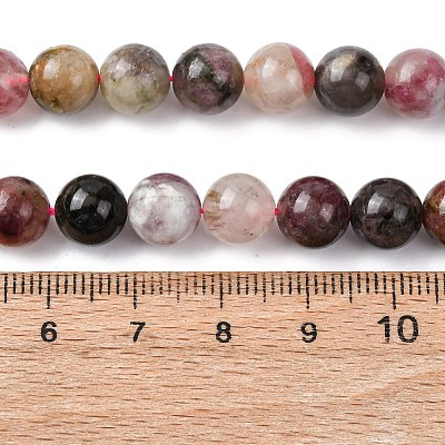 Natural Multicolor Tourmaline Round Bead Strands G-I162-01-8mm-1