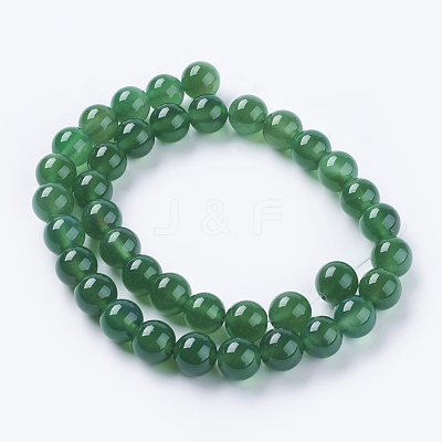 Natural Green Onyx Agate Beads Strands X-G-G583-10mm-11-1