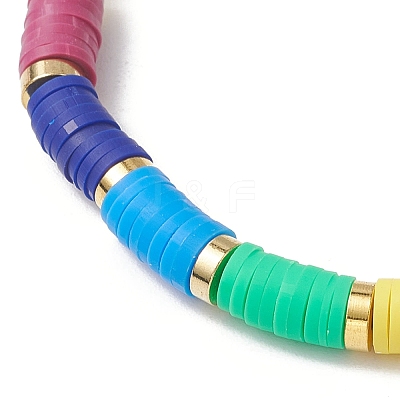 Chakra Polymer Clay Beaded Stretch Bracelets for Women BJEW-JB11502-1