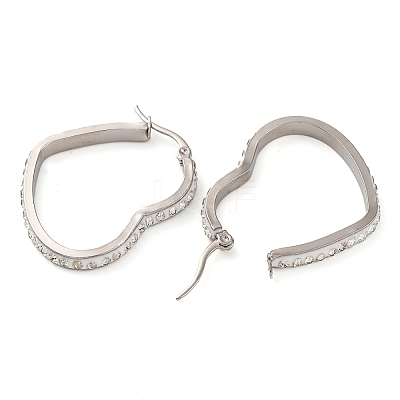304 Stainless Steel Heart Hoop Earrings EJEW-S242-01P-C-1