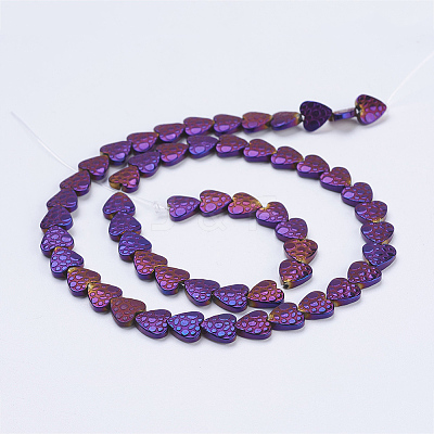 Electroplate Non-magnetic Synthetic Hematite Beads Strands G-J380-8mm-A02-F-1