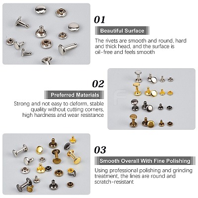 Double Cap Iron Rivets & Install Tool Sets DIY-WH0167-65-1