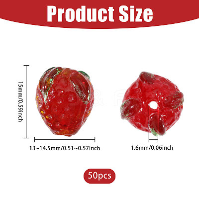 50Pcs Handmade Lampwork Beads LAMP-CA0001-17-1