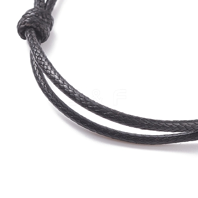 Natural Lava Rock Beaded Cord Bracelet BJEW-JB07681-02-1