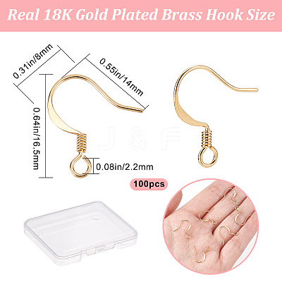 100Pcs Long-Lasting Plated Brass French Earring Hooks KK-CN0001-80-1