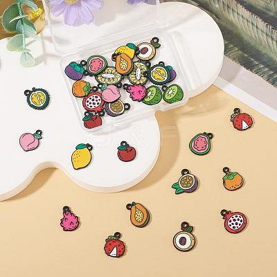 30Pcs 15 Styles Alloy Enamel Pendants ENAM-TA0003-31-1