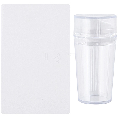 Plastic Nail Art Stamper Scraper with Cap MRMJ-CP0001-53-1