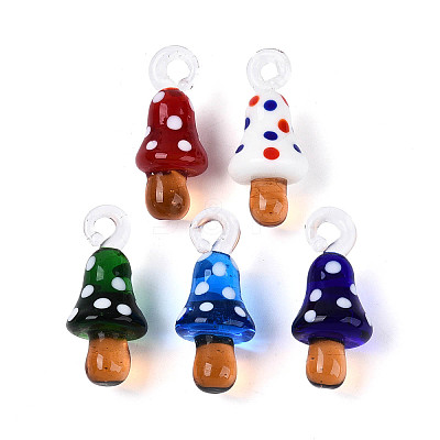 Handmade Lampwork Pendants LAMP-T025-05M-1