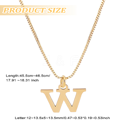 1pc 304 Stainless Steel Letter Pendant Necklaces NJEW-LP0001-38W-G-1