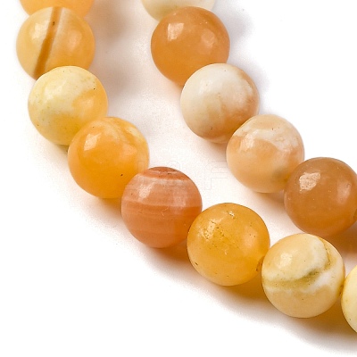Natural Yellow Jade Beads Strands G-F591-17-10MM-1