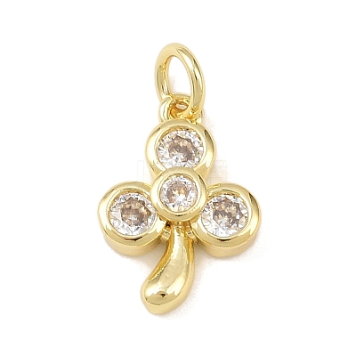 Brass Micro Pave Cubic Zirconia Charms KK-H525-02B-G-1