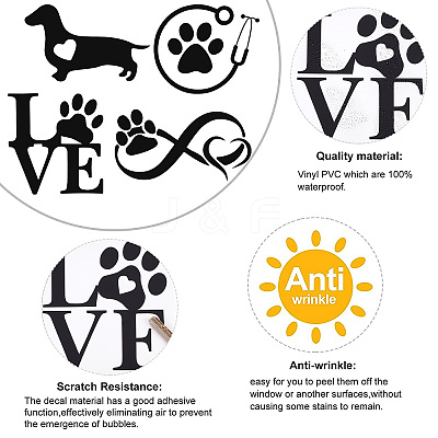 8 Sheets 4 Style Infinity Love & Bird Laser Style Plastic Adhesive Car Stickers STIC-GF0001-04B-1