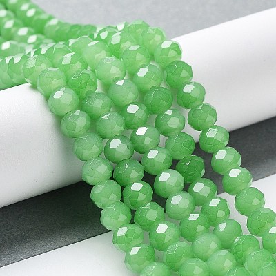 Baking Paint Imitation Jade Glass Bead Strands DGLA-A034-J6MM-A9-1