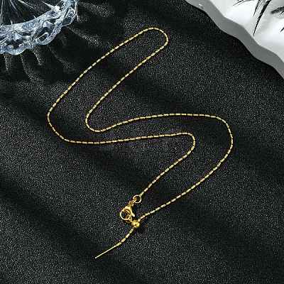 1mm Rack Plating Brass Column Link Chain Adjustable Slider Necklaces for Women Men MAK-L044-53G-1