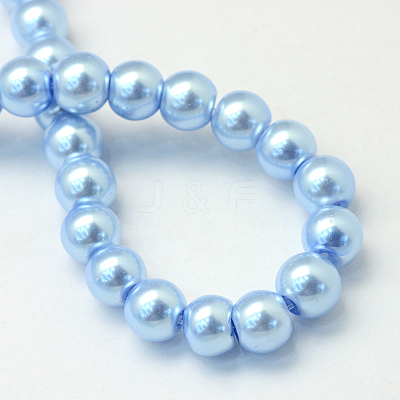 Baking Paint Pearlized Glass Pearl Round Bead Strands HY-Q003-10mm-24-1