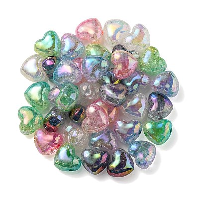 Transparent Crackle Acrylic Beads OACR-P010-14-1