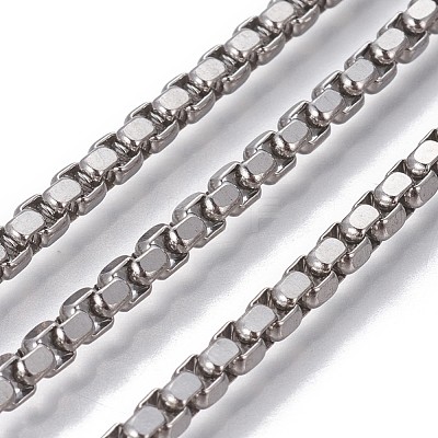 Tarnish Resistant 304 Stainless Steel Box Chains CHS-P007-32P-02-1