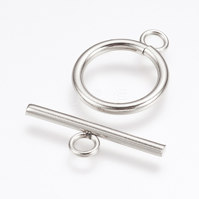 Tarnish Resistant 304 Stainless Steel Toggle Clasps X-STAS-F114-04P-C-1