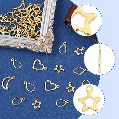 60Pcs 5 Styles 304 Stainless Steel Charms STAS-FS0001-87-1