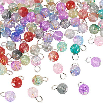 80Pcs 8 Style Transparent Acrylic Pendants PALLOY-TAC0201-1