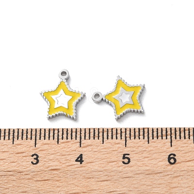 304 Stainless Steel Enamel Charms STAS-M102-20P-02-1