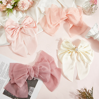 4Pcs 4 Styles Cloth Bowknot Alligator Hair Clips PHAR-SP0001-17B-1