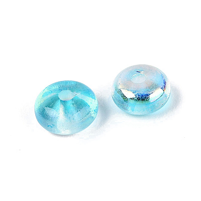 Baking Paint Electroplate Transparent Glass Beads EGLA-Q141-01A-A08-1