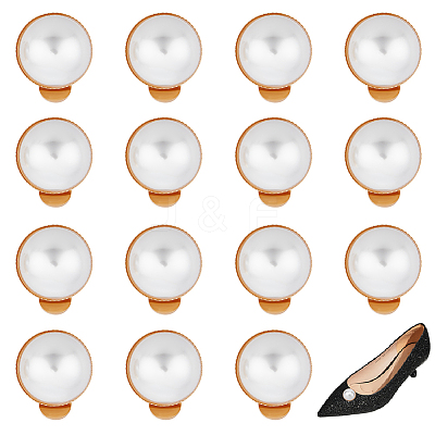 16Pcs Plastic Imitation Pearl Shoe Decoration AJEW-PH0004-47-1