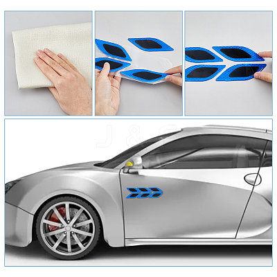 3 Sets 3 Colors Leaf Shape Resin Car Door Protector Anti-collision Strip Sticker STIC-FH0001-15B-1