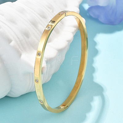 304 Stainless Steel Rhinestone Bangles for Women BJEW-Z092-05G-1