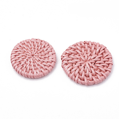 Handmade Spray Painted Reed Cane/Rattan Woven Beads LS-WOVE-N007-02D-1
