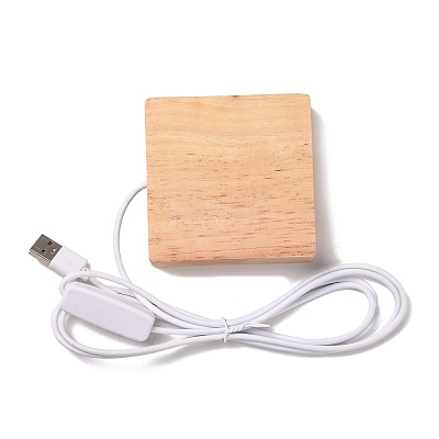 Square Solid Wood Base for Crystal Stones JX333B-1
