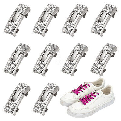 6 Pairs Zinc Alloy Rhinestone Snap Lock Clasps FIND-FG0005-21P-1