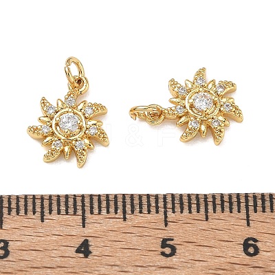 Brass Micro Pave Clear Cubic Zirconia Charms CU-CBAF0F8-16D-G-1