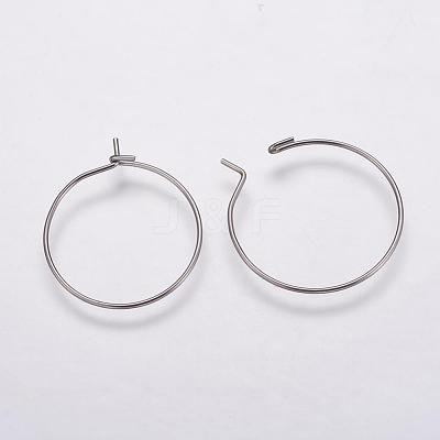 316 Surgical Stainless Steel Hoop Earrings Findings STAS-K146-039-20mm-1