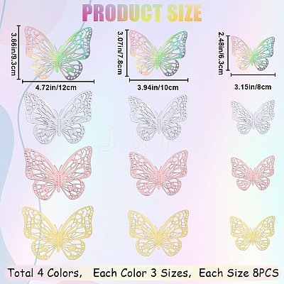 8 Sets 4 Colors PET Mirror Wall Stickers DIY-CP0009-15A-1