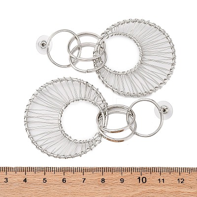 Alloy & Iron Dangle Stud Earrings EJEW-M075-06P-1