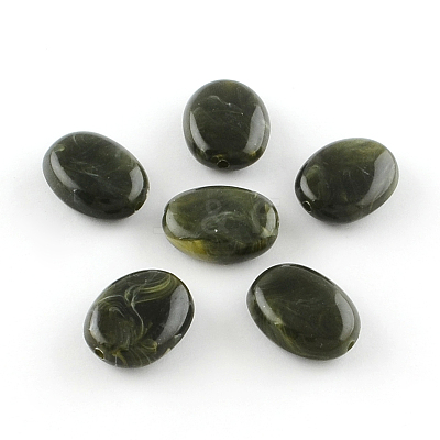 Oval Imitation Gemstone Acrylic Beads OACR-R047-08-1