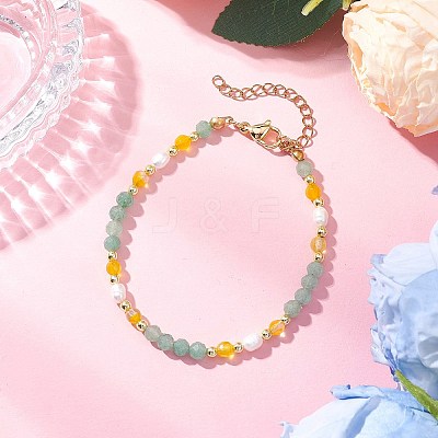 Natural Green Aventurine Beaded Bracelets BJEW-JB11763-04-1