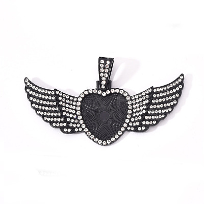 Alloy Pendant Cabochon Settings PALLOY-S107-002EB-RS-1