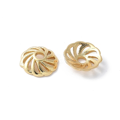 Flower Brass Bead Caps KK-F892-34G-13-1